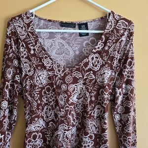 Apostrophe Floral Top w/Tie, S